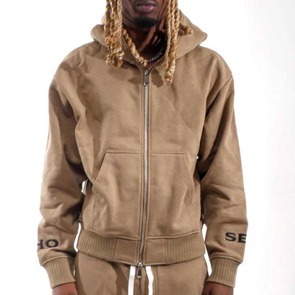 Washed full-zip hoodie