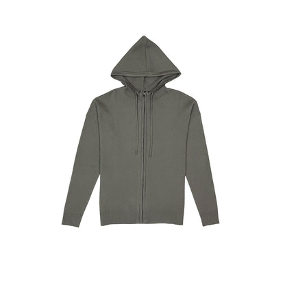 Viscos poly double knit zip up hoodie