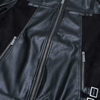 Suede mix racing jacket