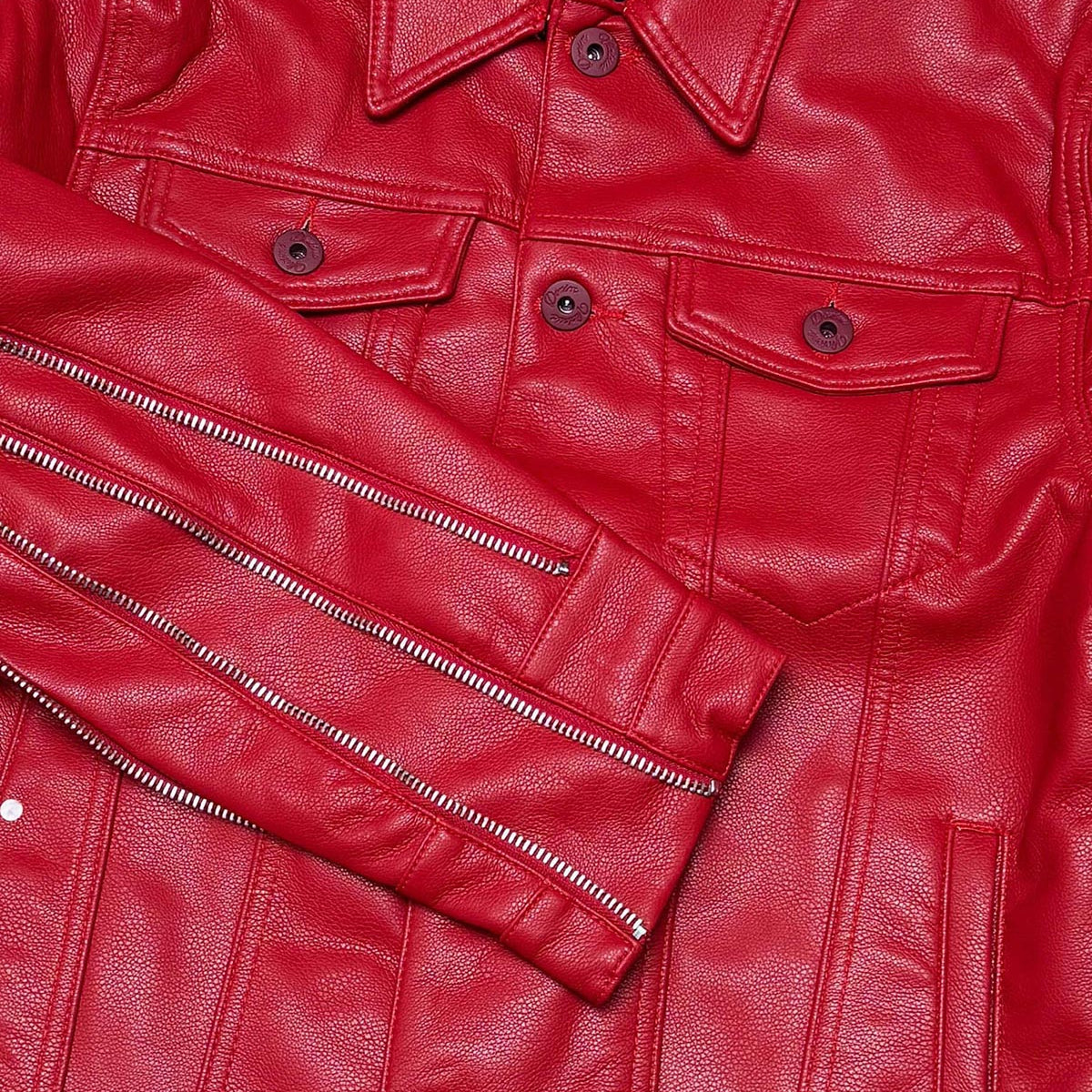 Heavyweight vegan leather jacket w/ multi zippers
