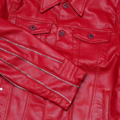 Heavyweight vegan leather jacket w/ multi zippers