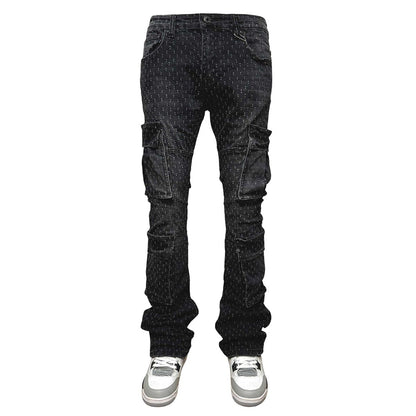Dual cargo flared pants