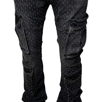 Dual cargo flared pants