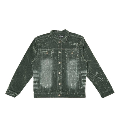Velvet coated denim jacket
