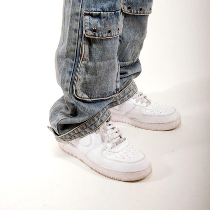 Multi cargo baggy fit denim pant