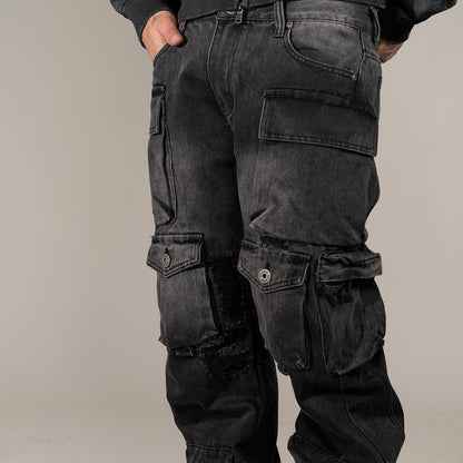 Multi cargo baggy/ loose fit denim By Vicious-18