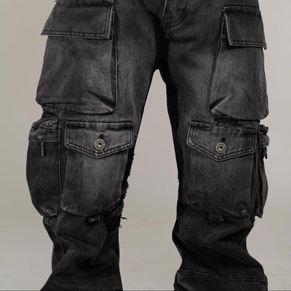 Multi cargo baggy/ loose fit denim By Vicious-21