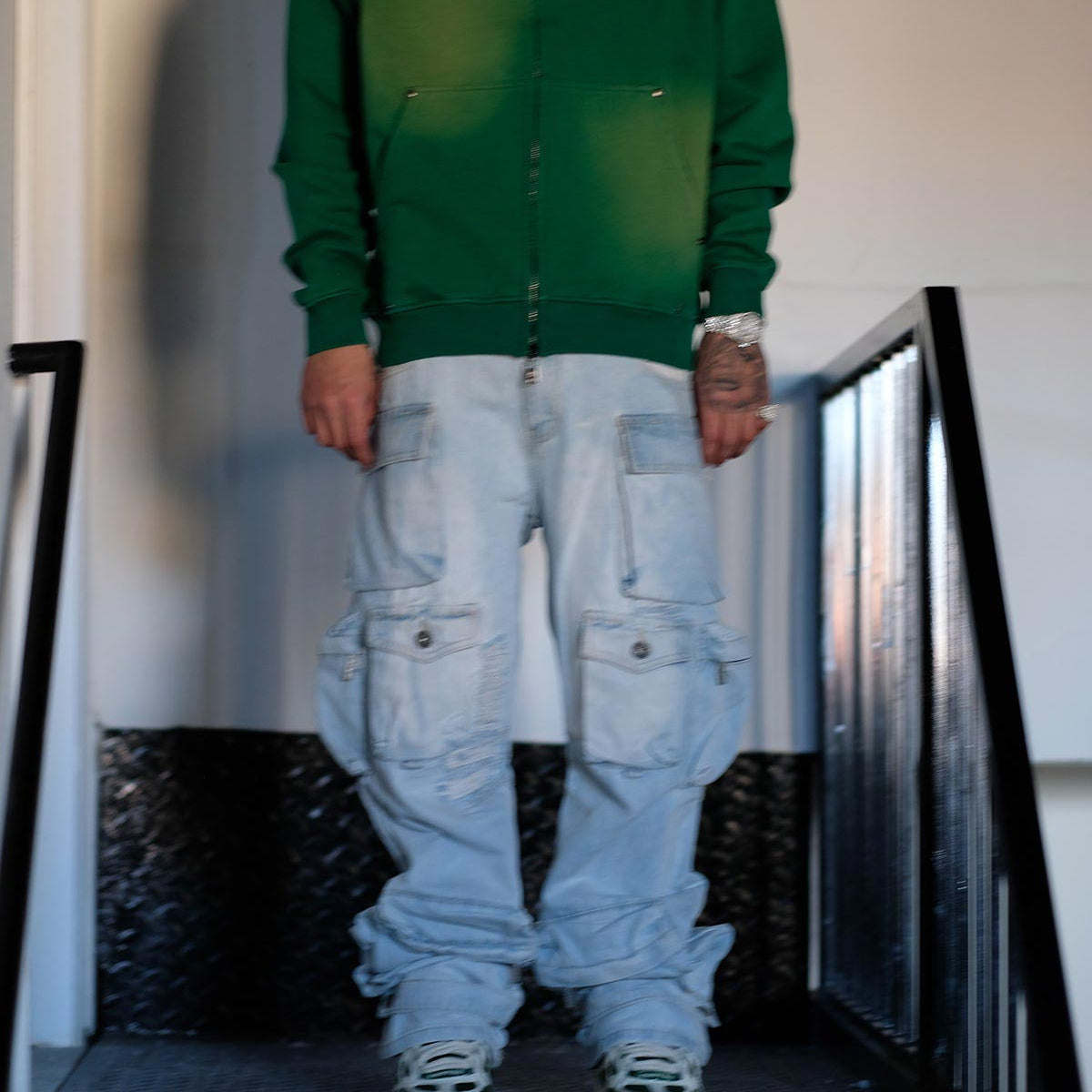 Multi cargo baggy/ loose fit denim By Vicious-22