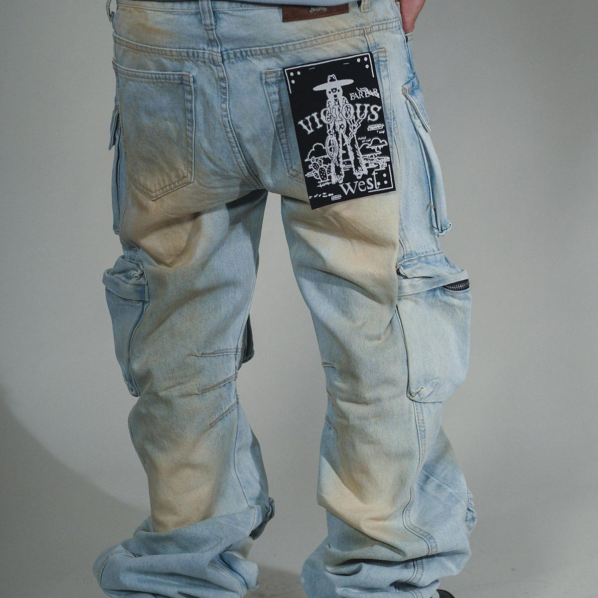 Multi cargo baggy/ loose fit denim By Vicious-23