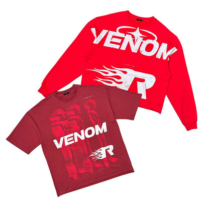 Venom cropped crew/tee 2pc combo