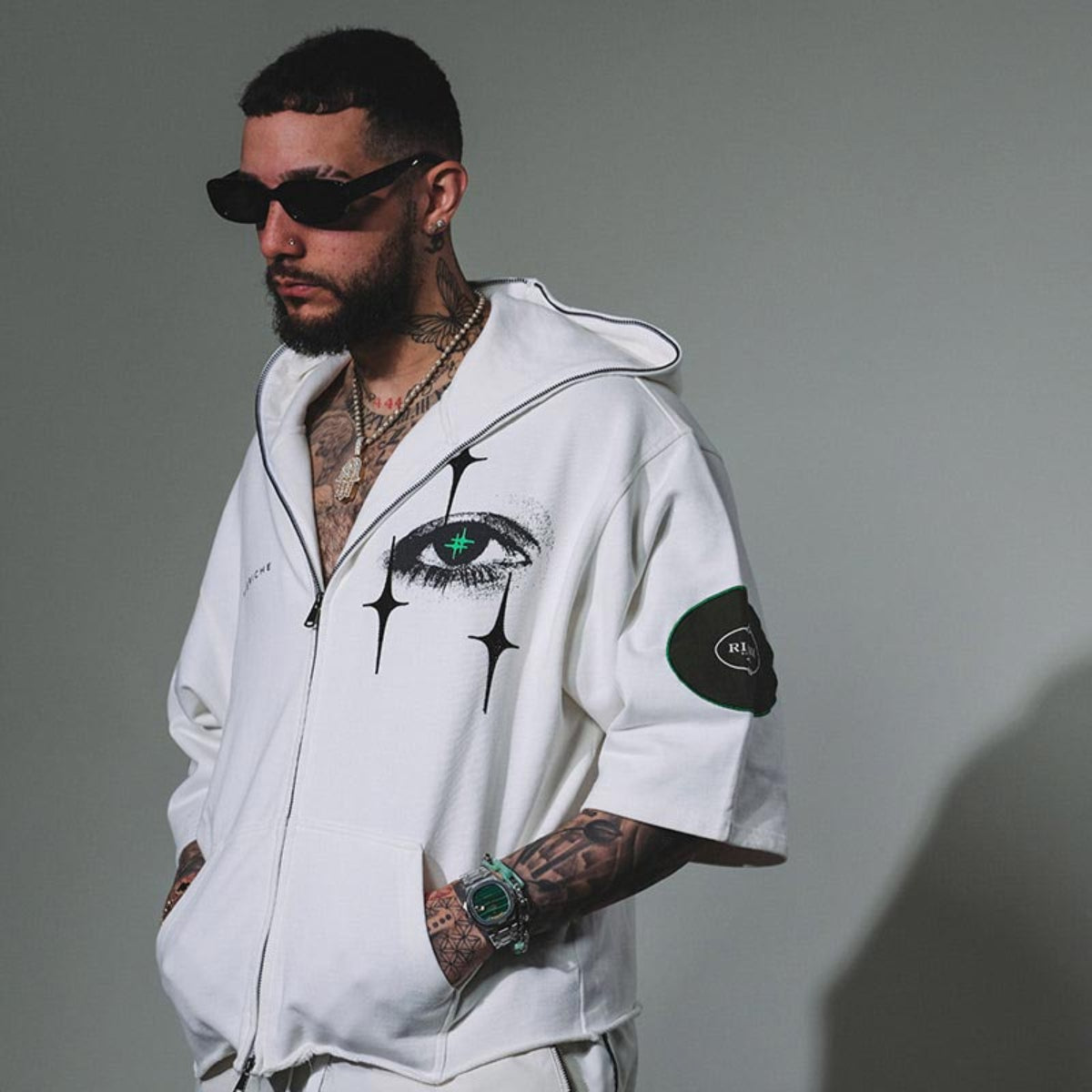Digiworld zip hoodie by Vie+Riche, view 10