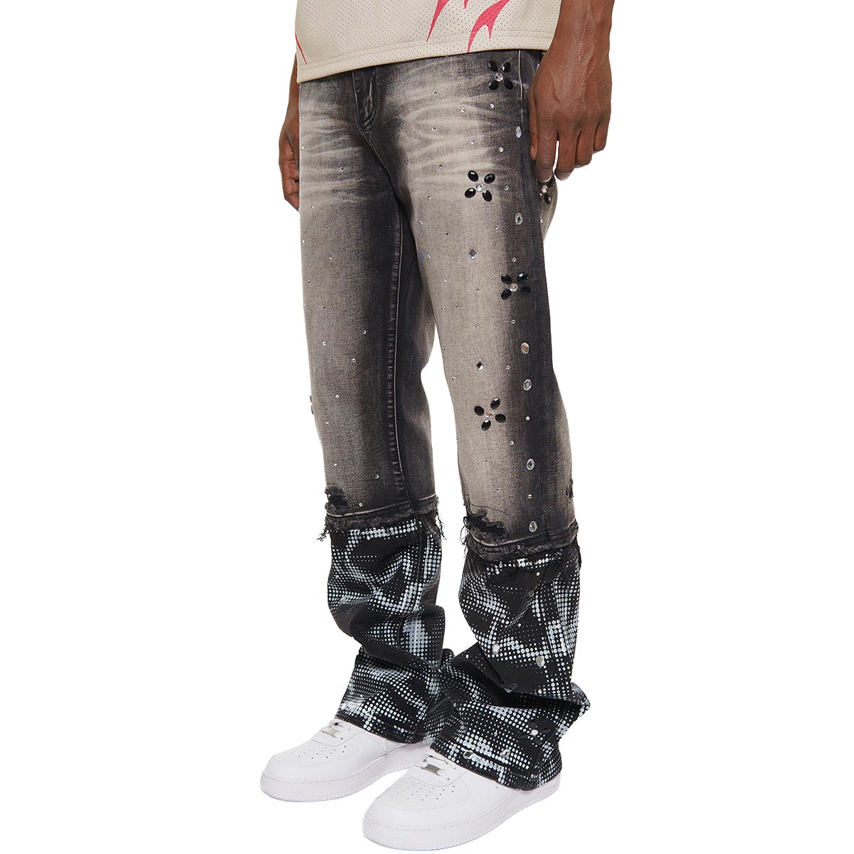 Rhinestone embellished denim pant By Vicious-3