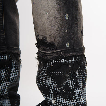 Rhinestone embellished denim pant By Vicious-5