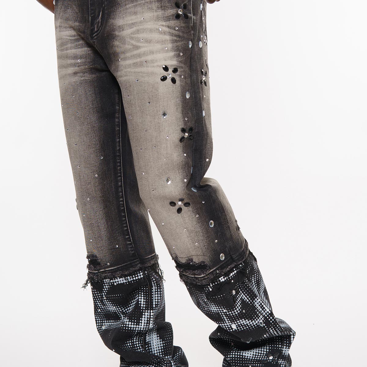 Rhinestone embellished denim pant By Vicious-7