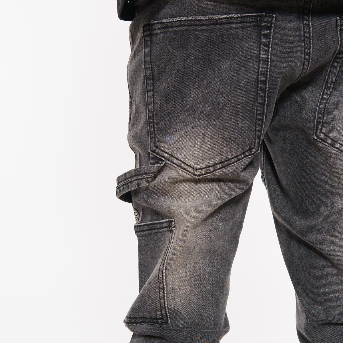 Carpenter flare denim pant w/ rhinestone details By Vicious-8