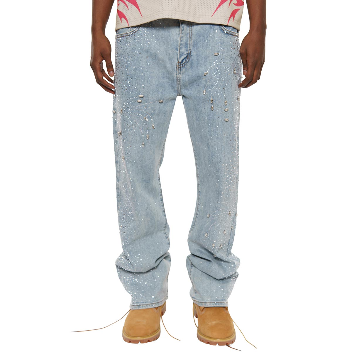 Embellished rhinestone denim pant By Vicious-1