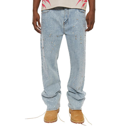 Embellished rhinestone denim pant By Vicious-1