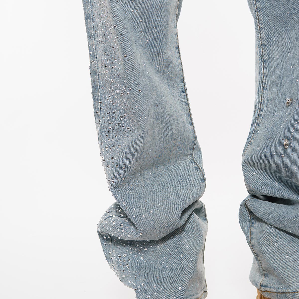 Embellished rhinestone denim pant By Vicious-8