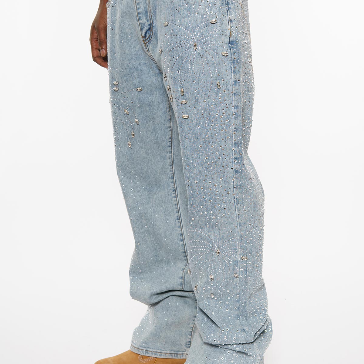 Embellished rhinestone denim pant By Vicious-9