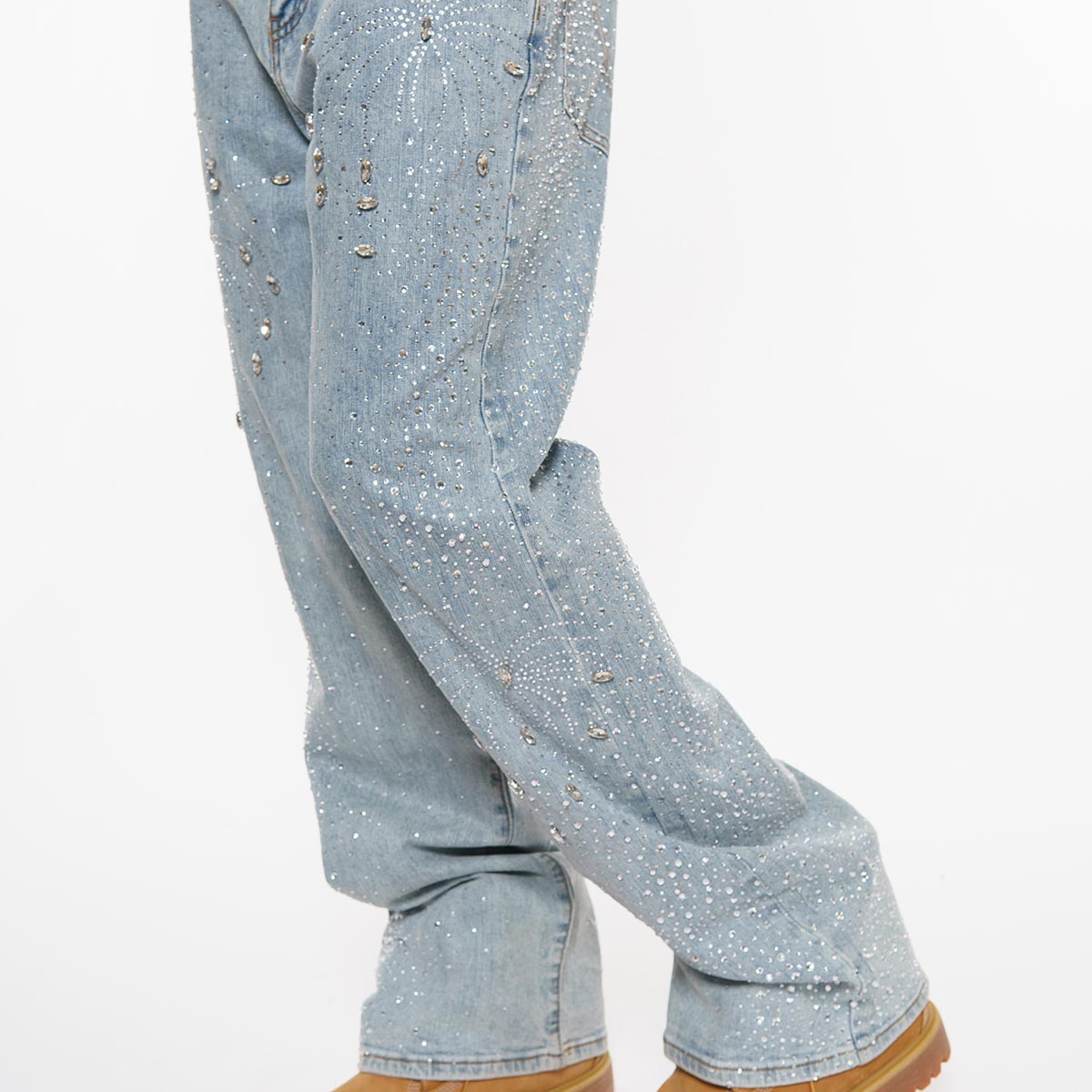 Embellished rhinestone denim pant By Vicious-10