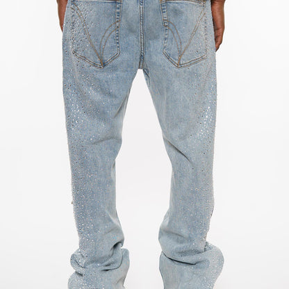 Embellished rhinestone denim pant By Vicious-11