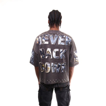 Never back down wide & crop fit tee
