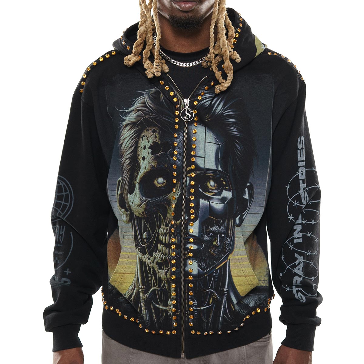 Zombie cyborg stray full-zip hoodie