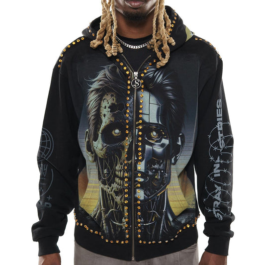 Zombie cyborg stray full-zip hoodie