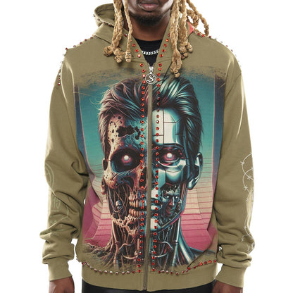 Zombie cyborg stray full-zip hoodie