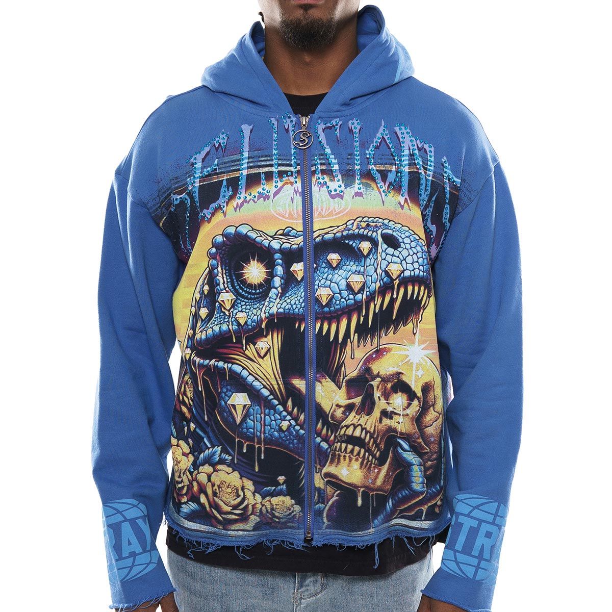 Delusions stray full-zip hoodie