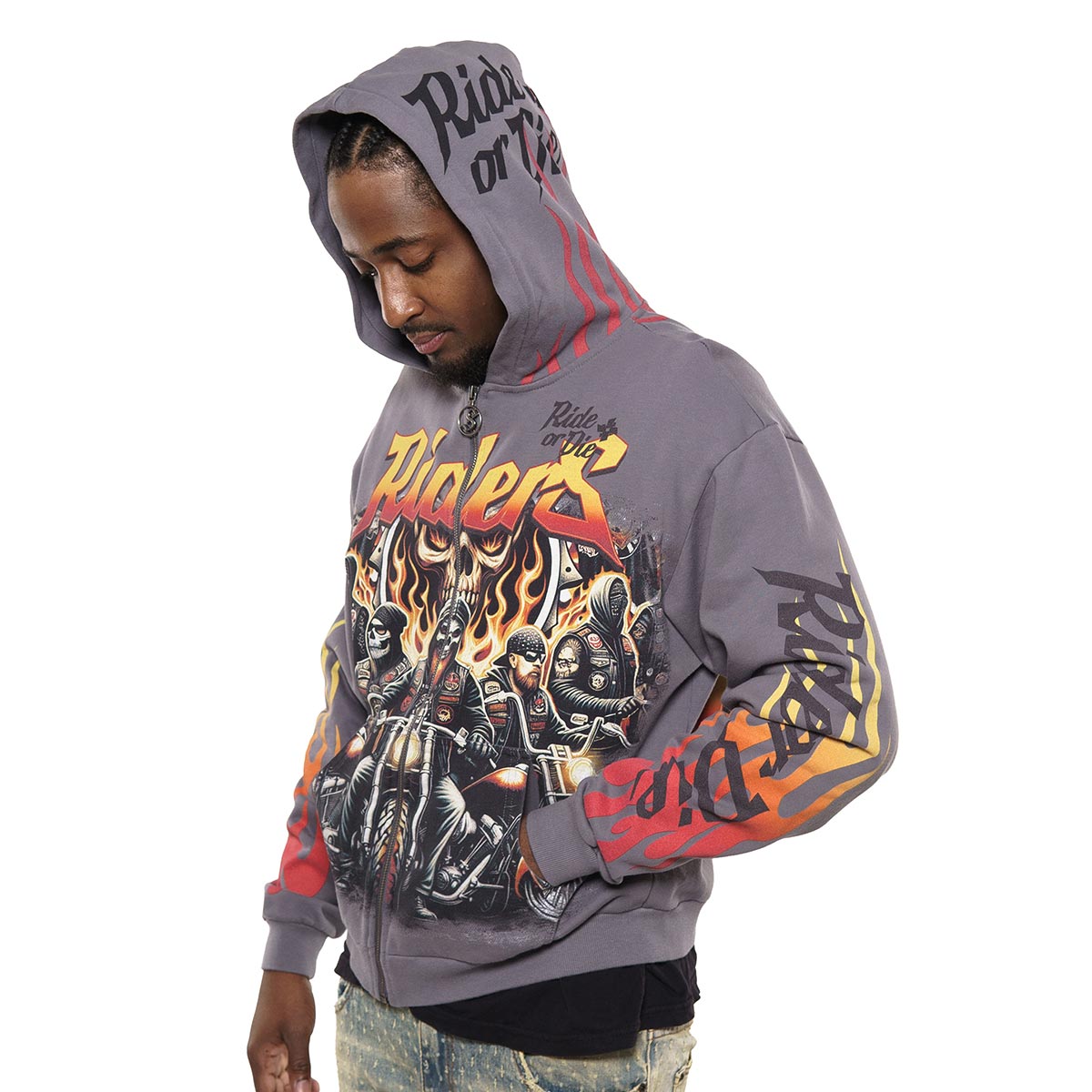 Riders stray full-zip hoodie by Stray, view 3