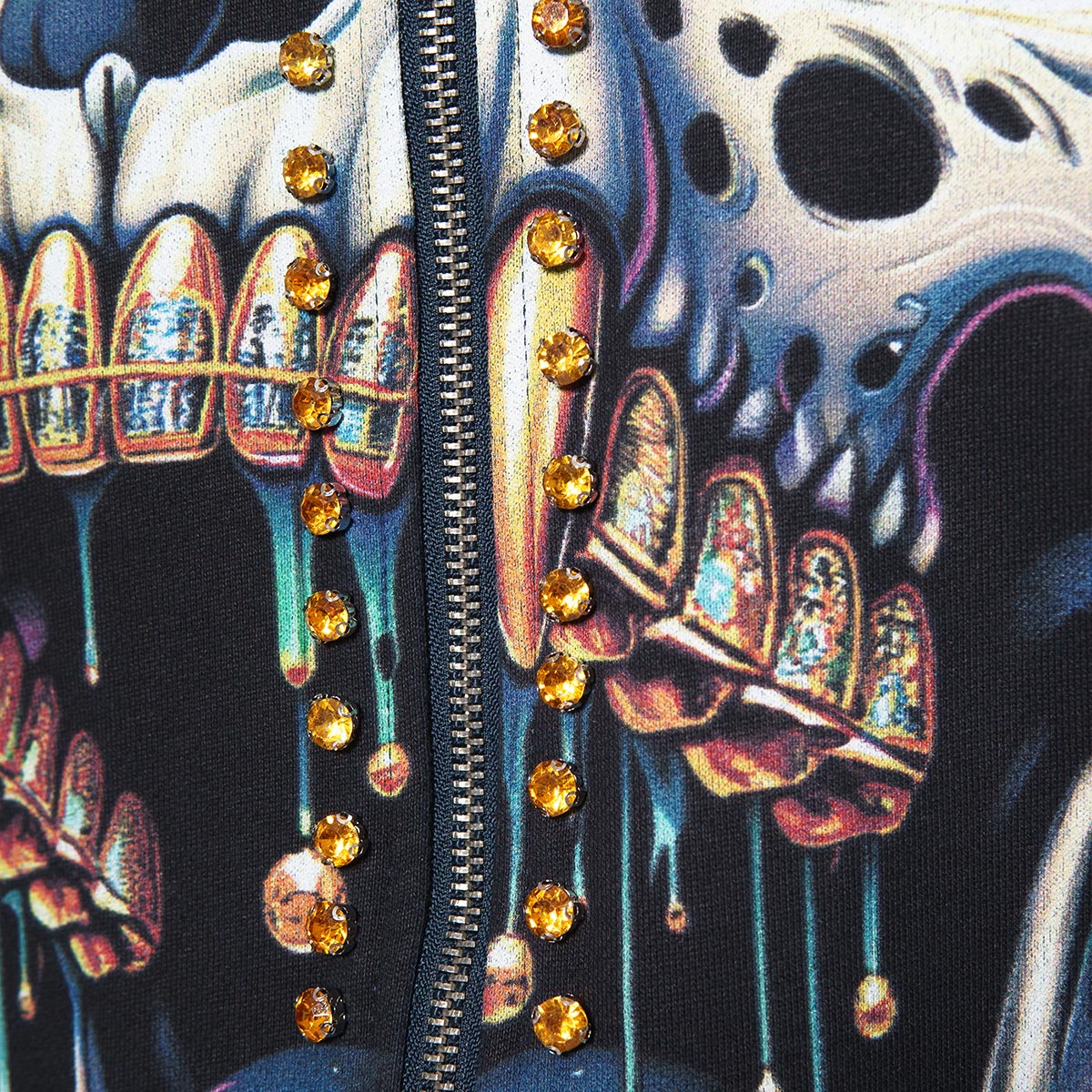 Vamp skull stray full-zip hoodie