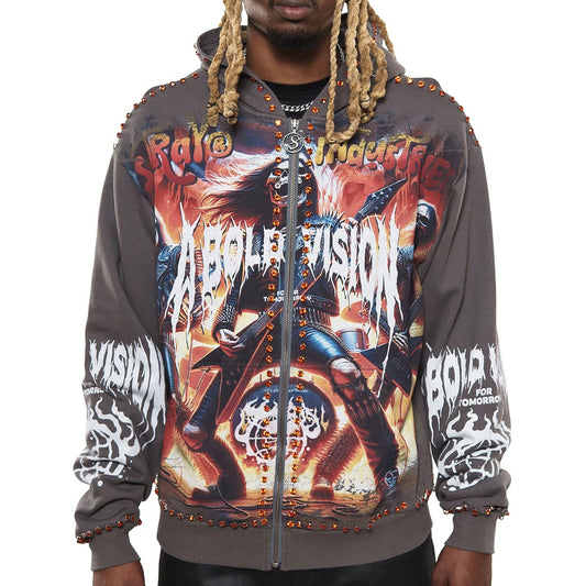 A bold vision stray full-zip hoodie