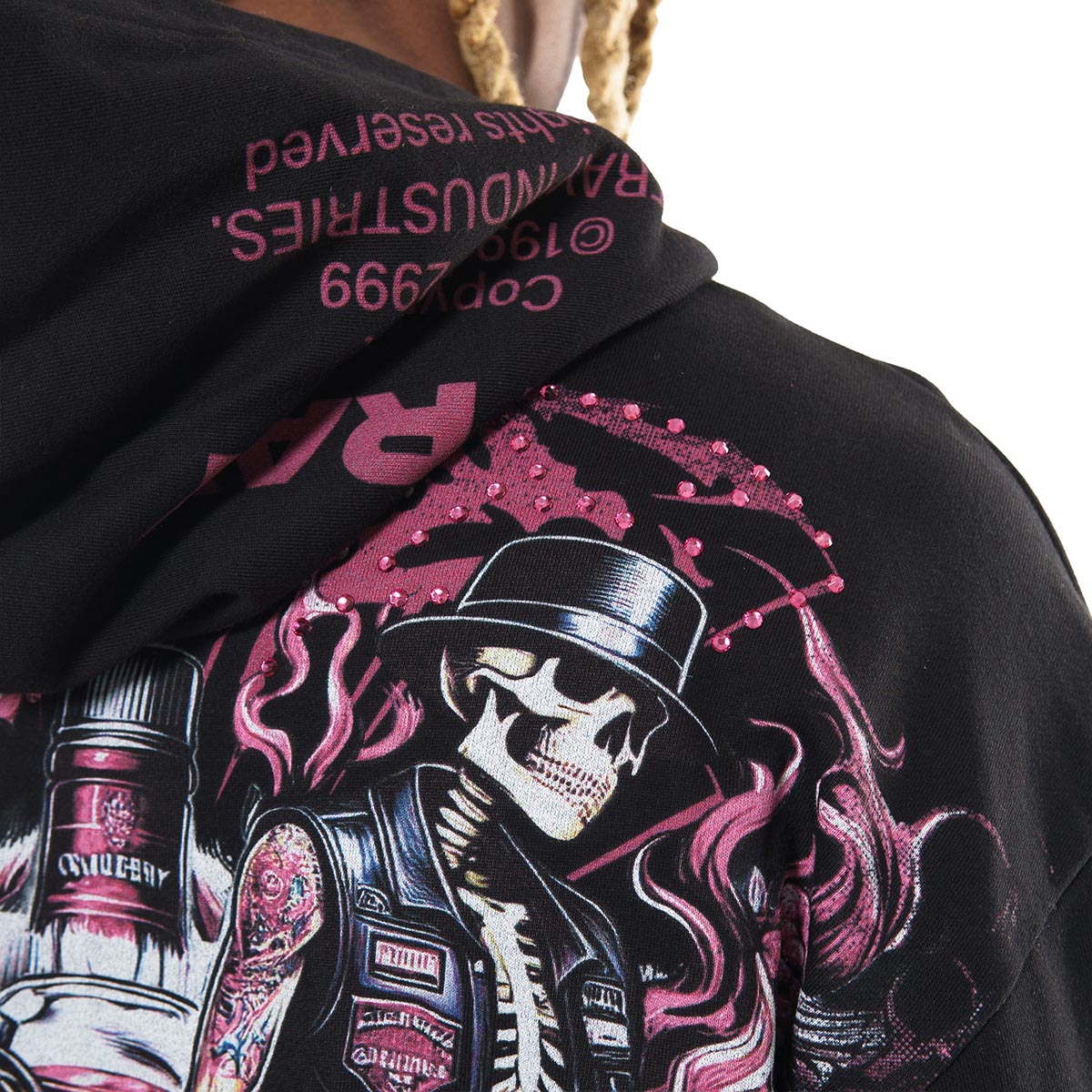 Biker stray full-zip hoodie