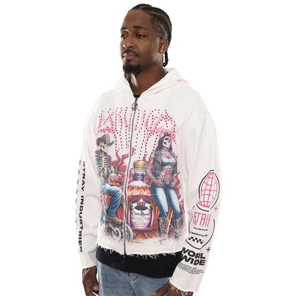 Biker stray full-zip hoodie