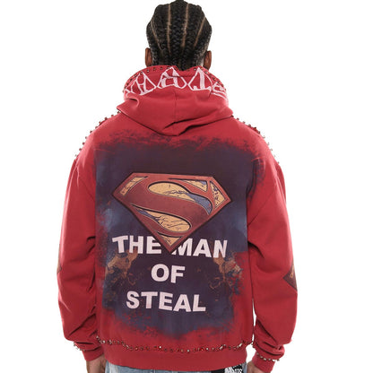 Man of steel stray pullover hoodie By Stray-23