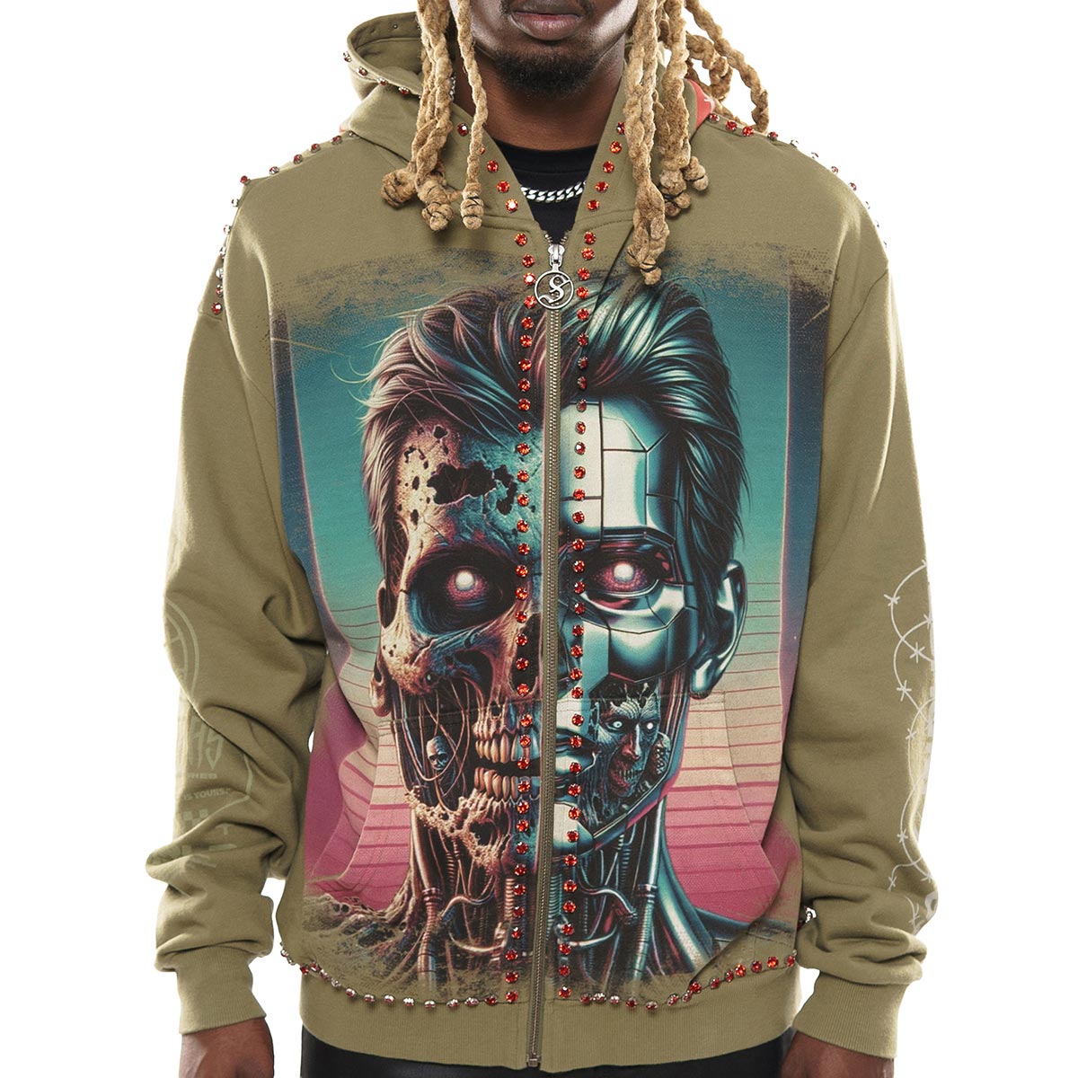 Zombie cyborg stray full-zip hoodie