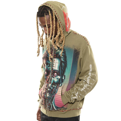 Zombie cyborg stray full-zip hoodie