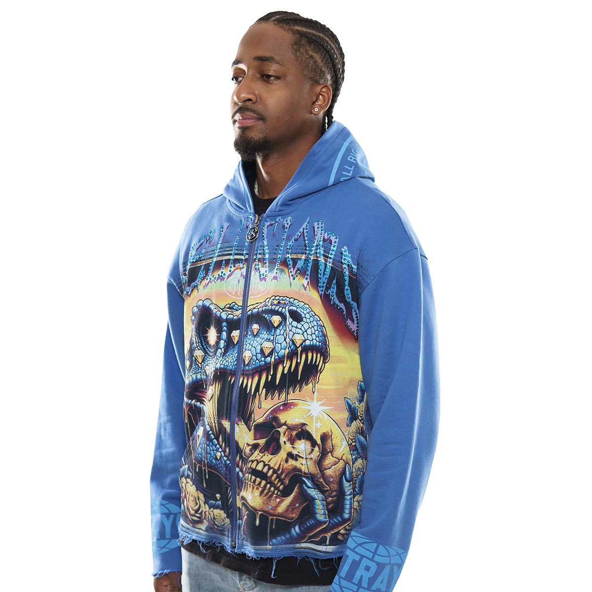 Delusions stray full-zip hoodie