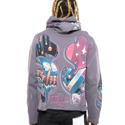 Vamp skull stray full-zip hoodie