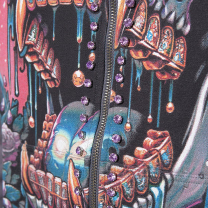 Vamp skull stray full-zip hoodie