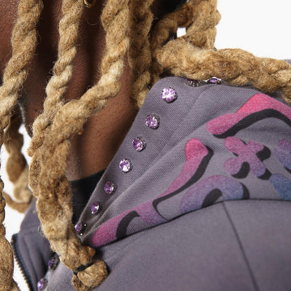 Vamp skull stray full-zip hoodie