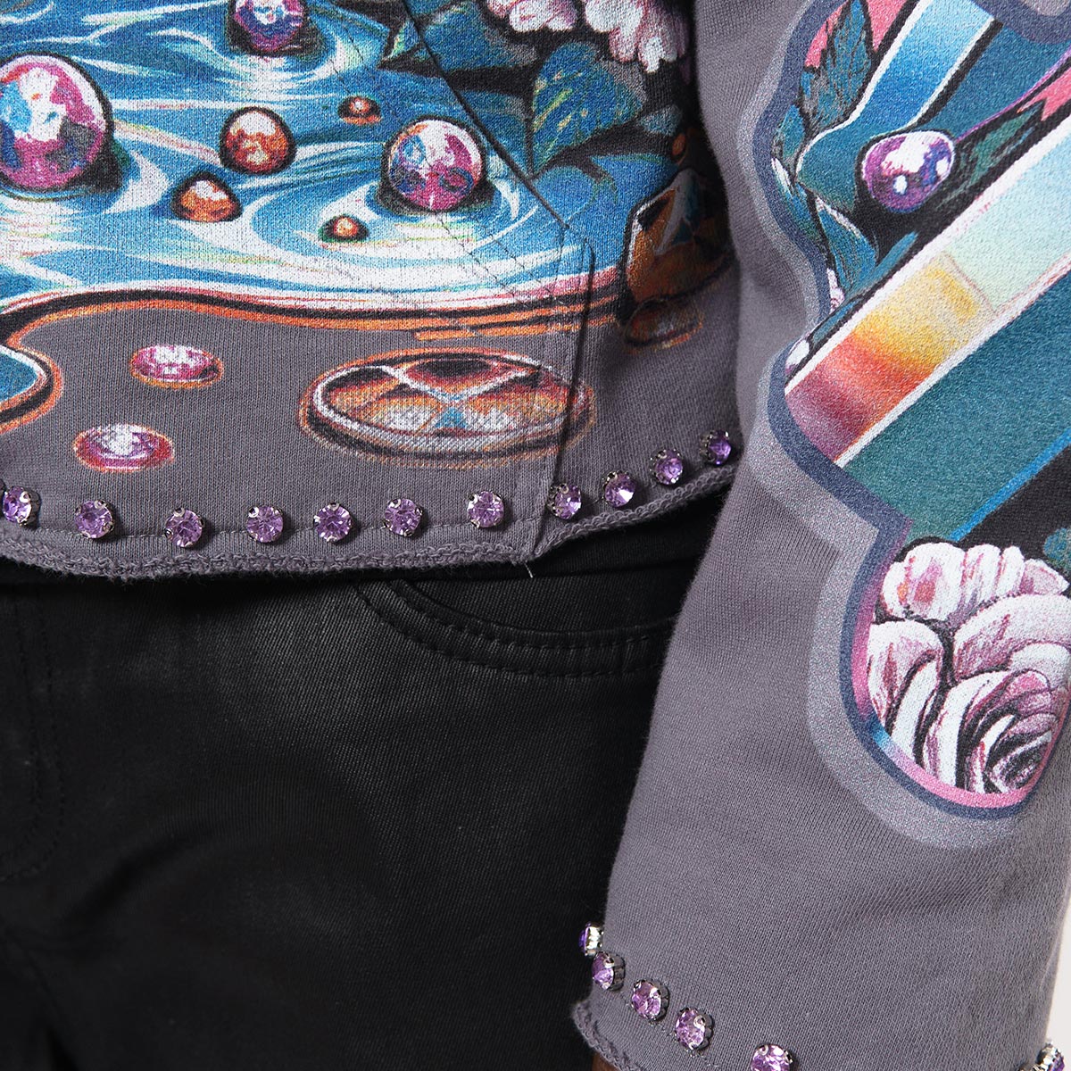 Vamp skull stray full-zip hoodie