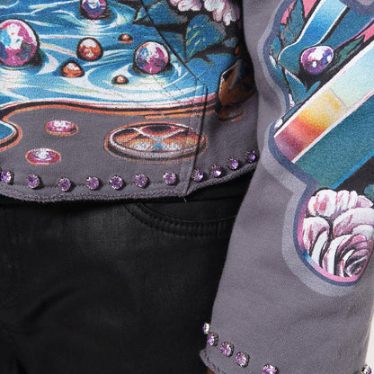 Vamp skull stray full-zip hoodie