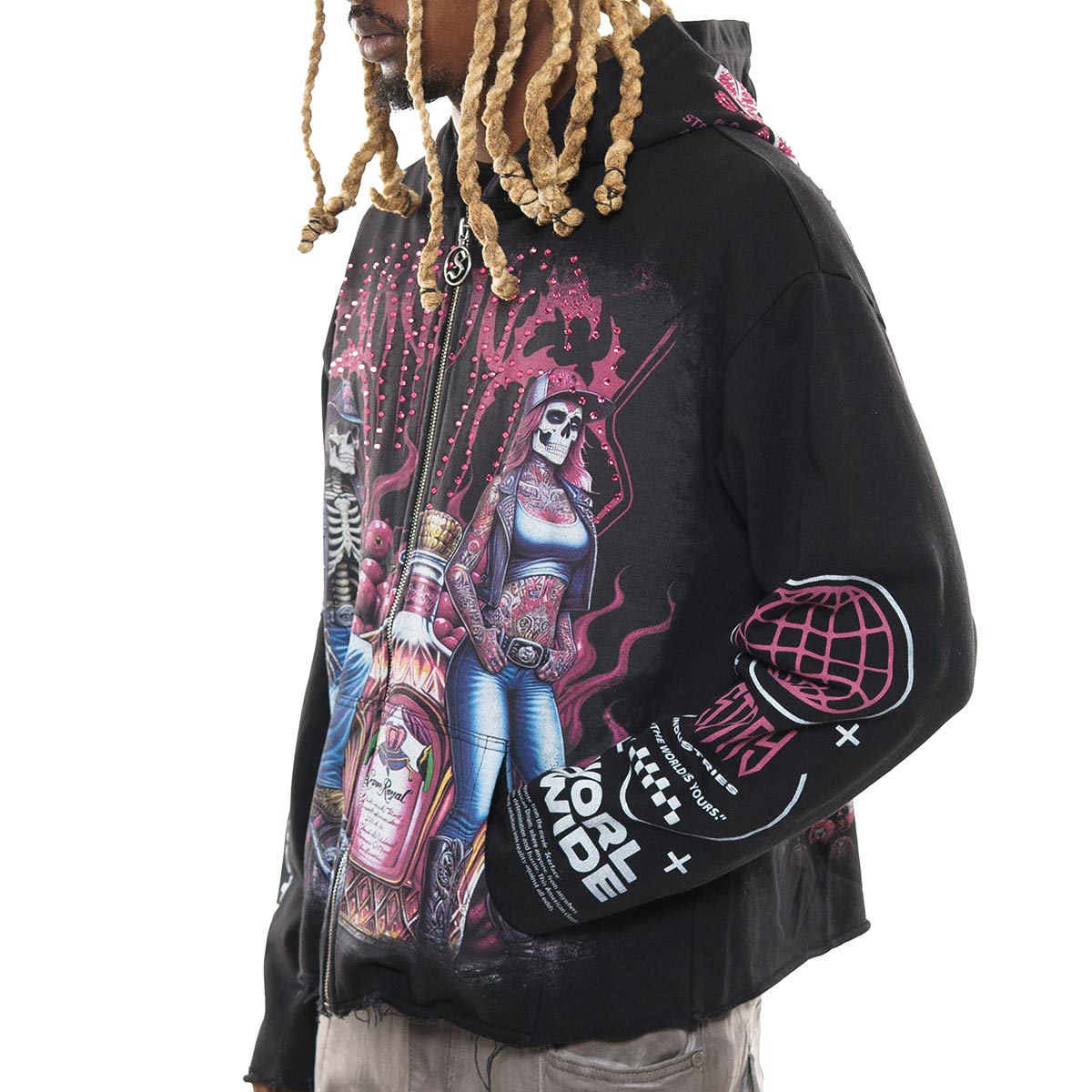 Biker stray full-zip hoodie