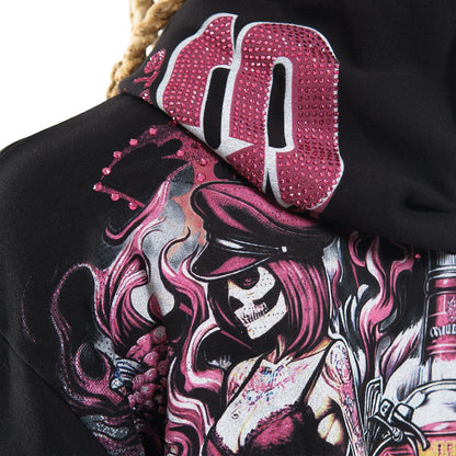 Biker stray full-zip hoodie