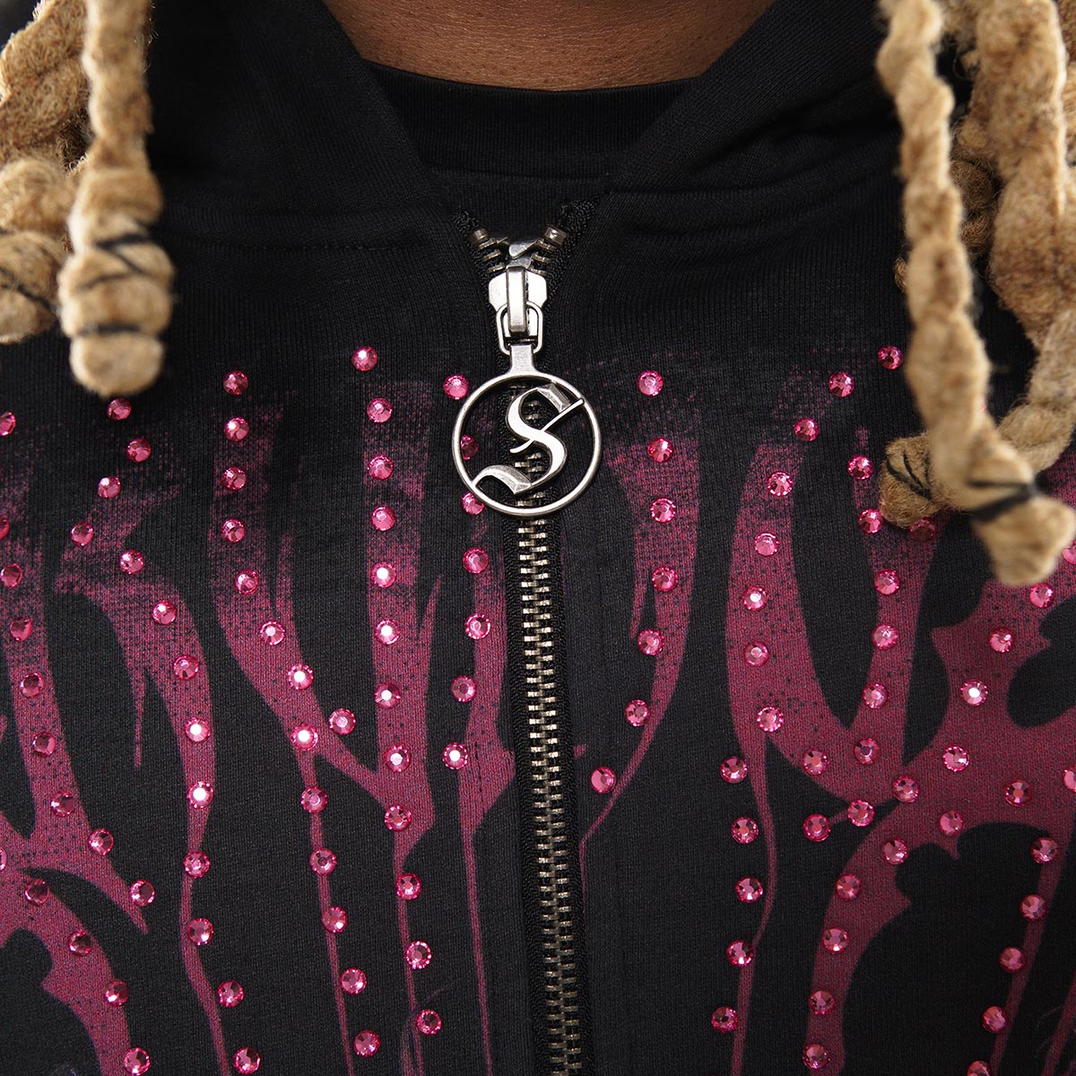 Biker stray full-zip hoodie