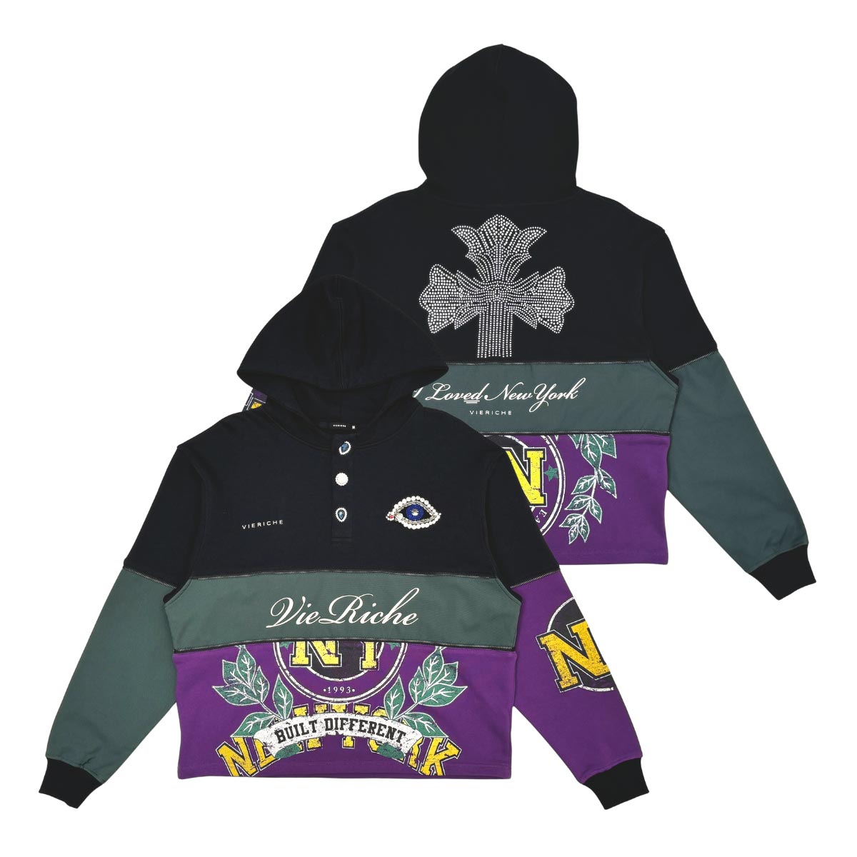 Mixmatch dreams hoodie by Vie+Riche, view 9