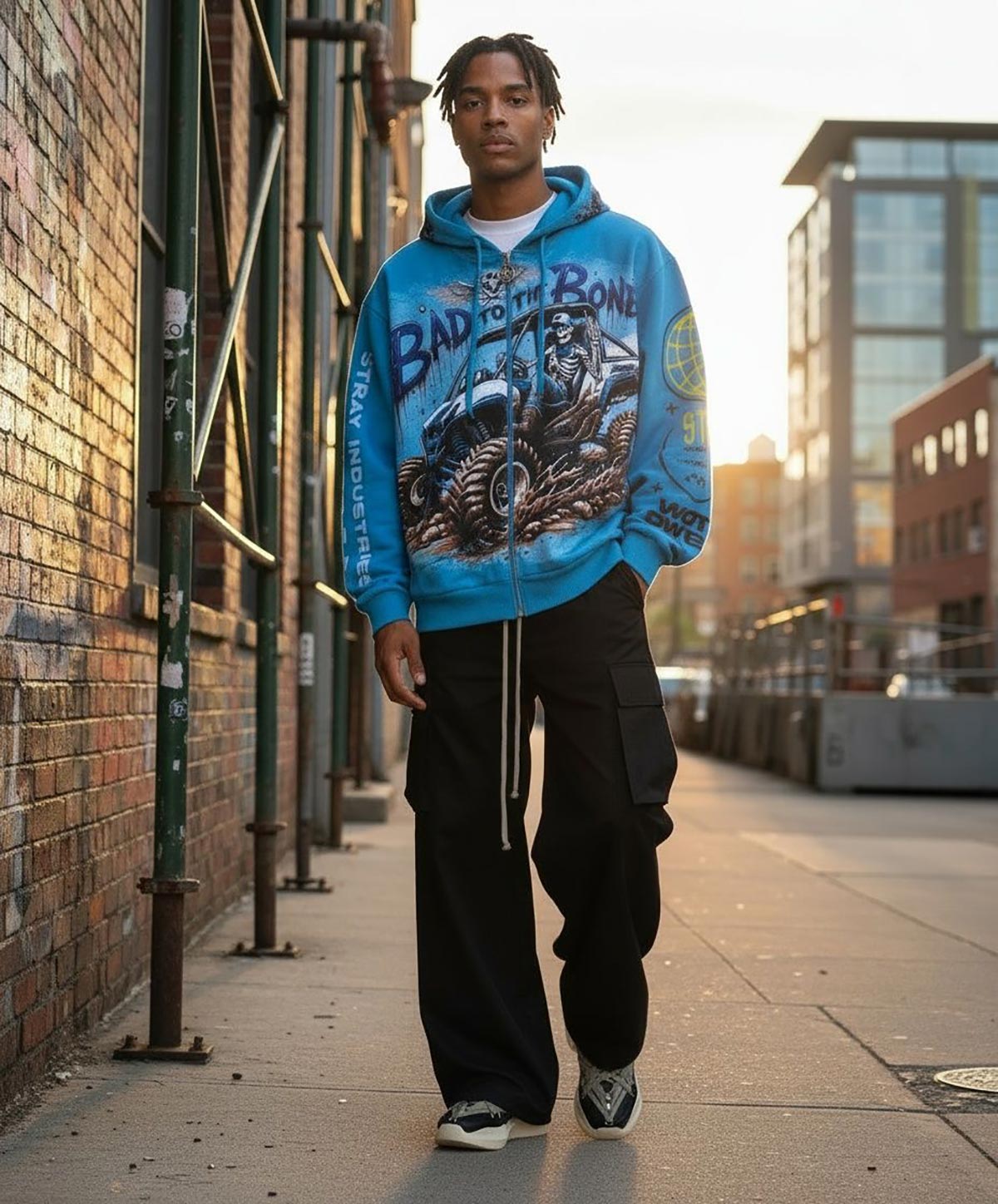 Stray bad to the bone full-zip hoodie By Stray-7