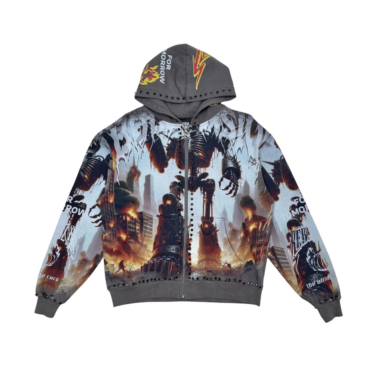 Stray robot attack full-zip hoodie By Stray-5